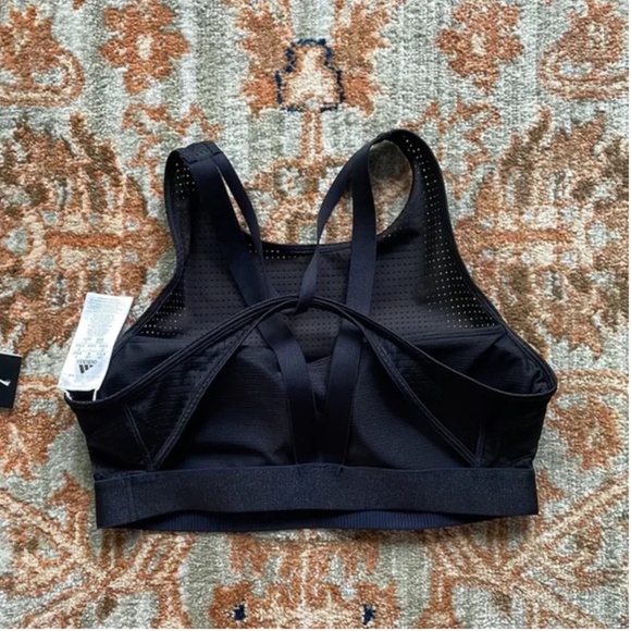 Adidas Womens Training Halter Bra / Compression Crop Top With Strapy Cutout Back - Picture 7 of 12